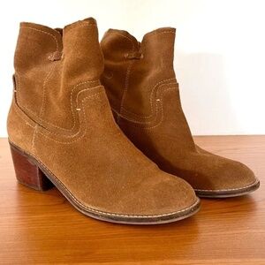 Dolce Vita brown, suede cowboy boot low heel